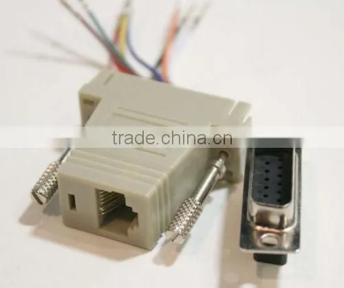 Beige DB 15 male to RJ45 Modular Adapter