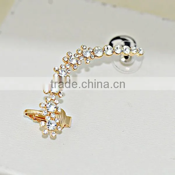 mix colors 26K plated gold wrap clip ear cuff earrings