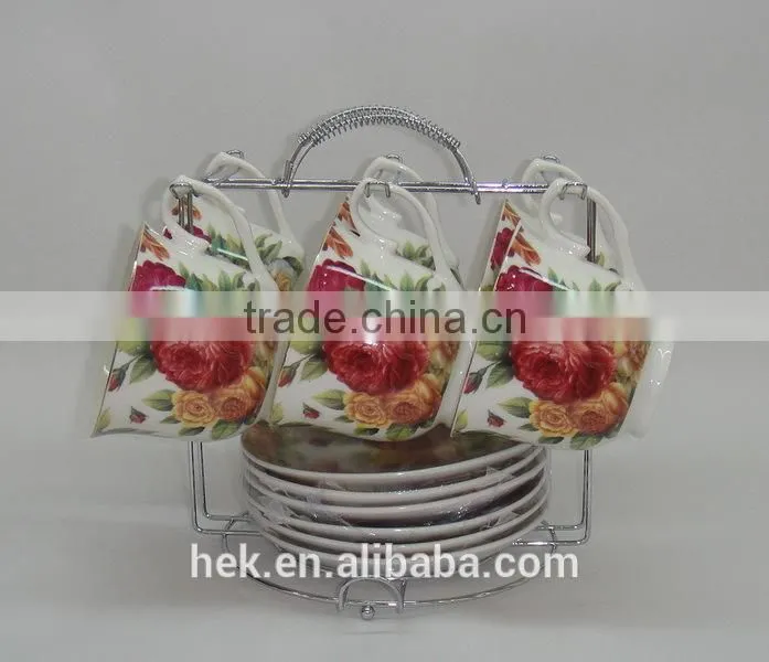 personalized new design coffee tea mug ,porcelain cup and saucer