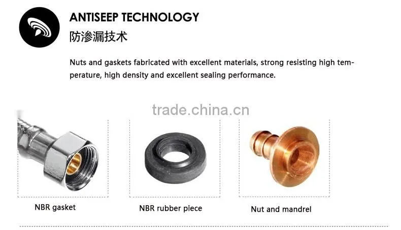 JOMOO 304 Stainless Steel Wire Braided Flexible Hose high temperature resisting hose H5371-050