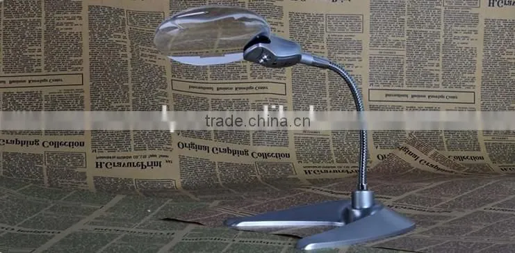 LED Lighted Flexible Desktop Magnifier/magnifying glasses hands free