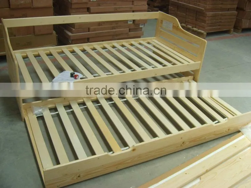 Modern quality solid pine wood box bed designs for sofa bed