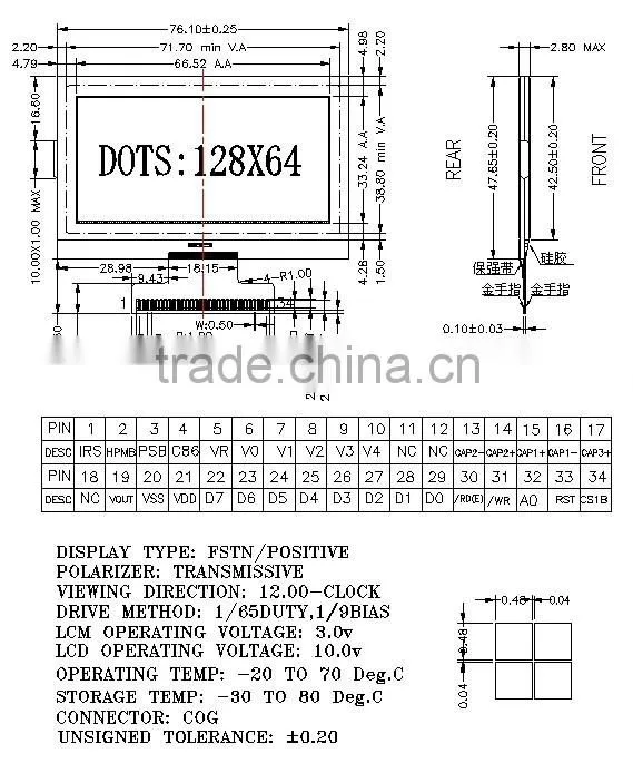 Custom segment COG LCD for energy meter