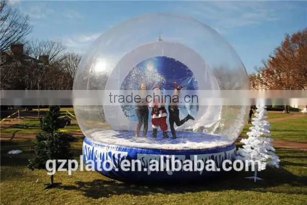 Christmas inflatable snow globe in human size, inflatable transparent globe tent