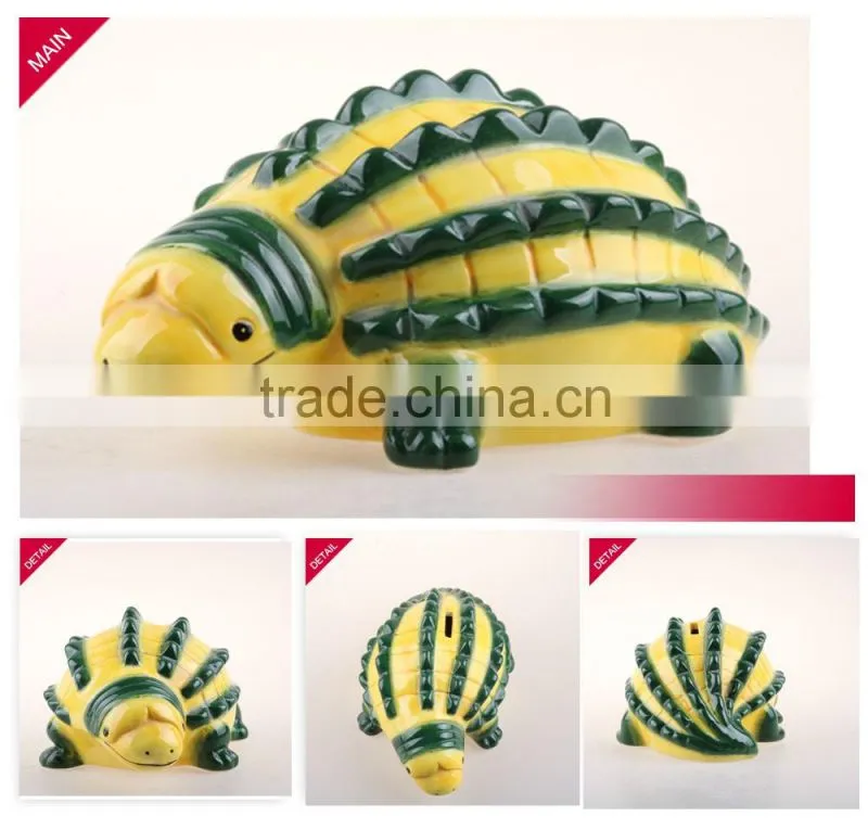 Hot sale animal Pangolin shape kids piggy bank ceramic money box