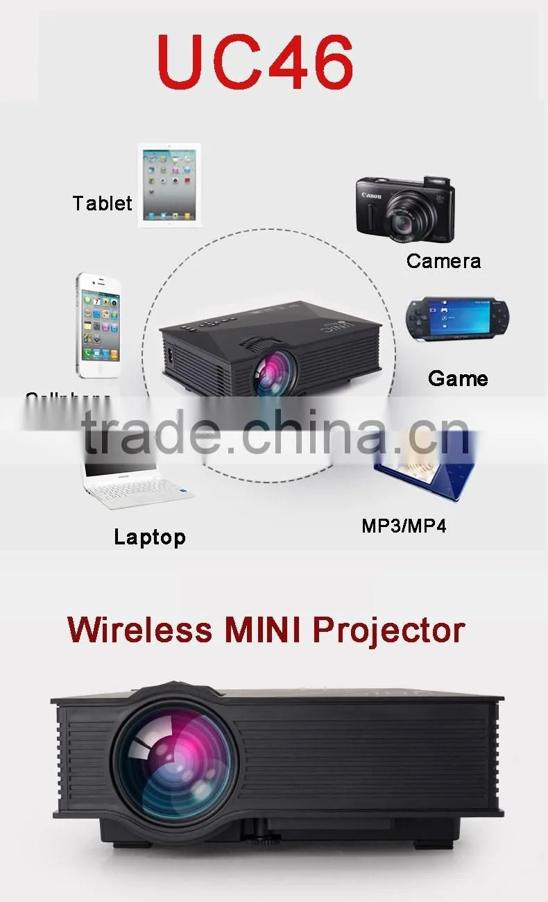 UC46 Cheap mini projector for sale outdoor dvd projectors home office business led wireless projector with HDMI wifi