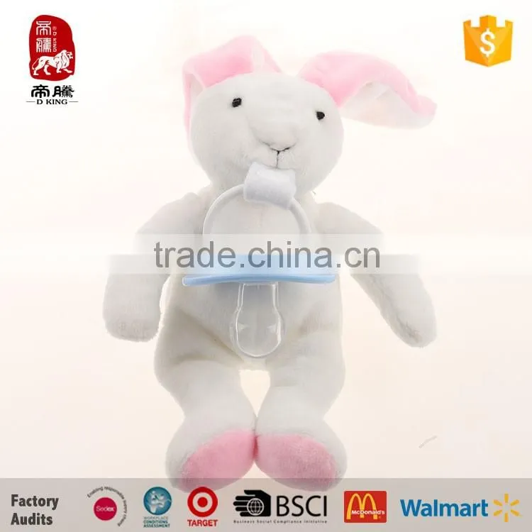 wholesale custom baby toys lovely animal rabbit pacifier clip OEM