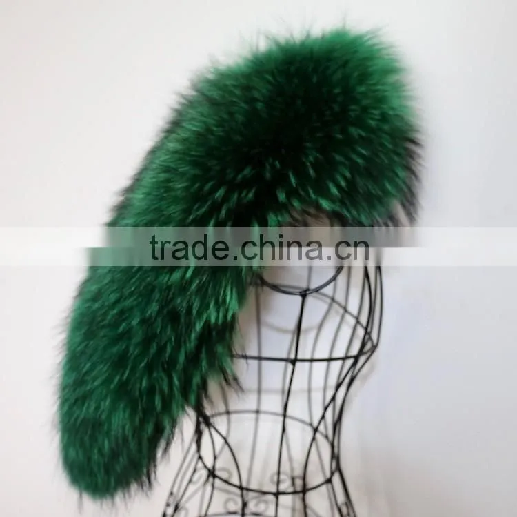 China Real Colored Raccoon Fur Collar Customized