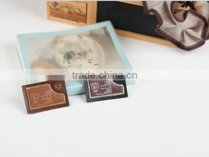 Fashion Design Garment Accessories Leather Label Embossed PU Leather Patch For Clothes