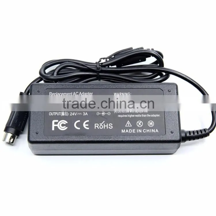 OEM 3 Pin 24V 3A 72W Power AC DC Adapters 100-240V for Epson Printer