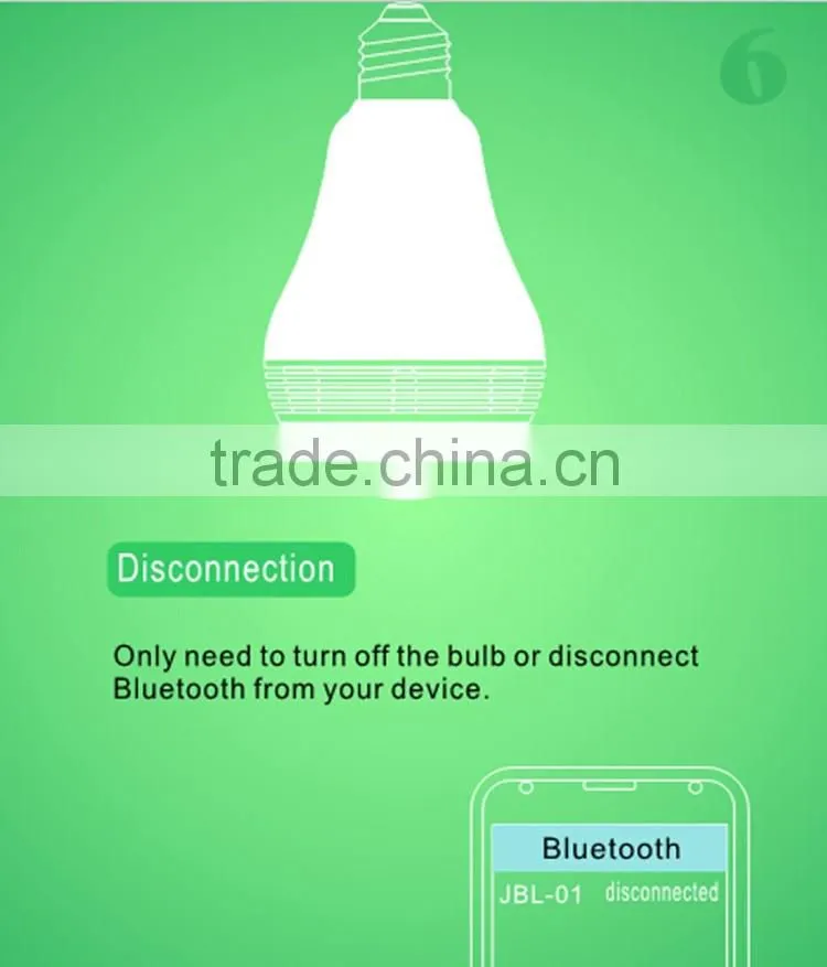Smart Bluetooth LED Light Bulbs Wireless Control Speaker Smart Music Audio Speaker LED RGB Color Bulb Light Lamps