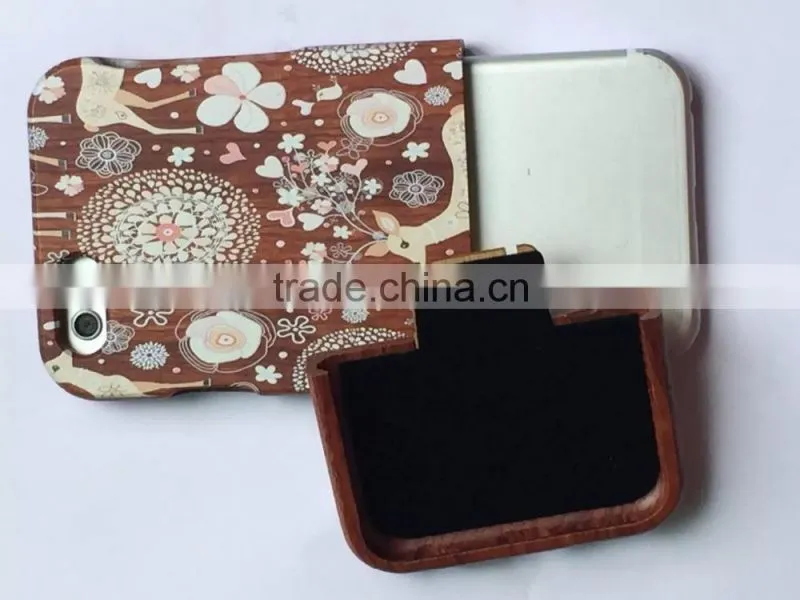 New Products on China Market Color Drawing Printing Wood Case for iphone 6 Plus Case Custom