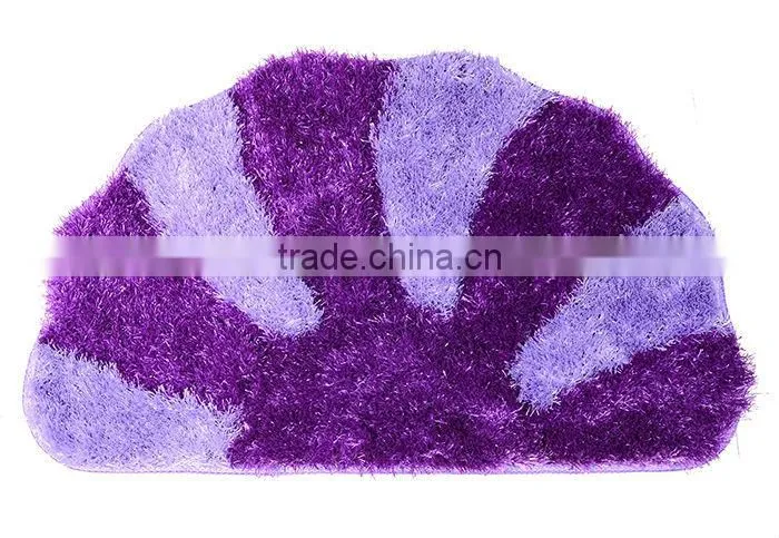 Microplush soft touch durable anti slip backing shaggy silk polyester carpet for bath room