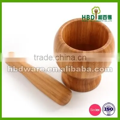 Eco-friendly Wood Mortar and Pestle set for kitchen