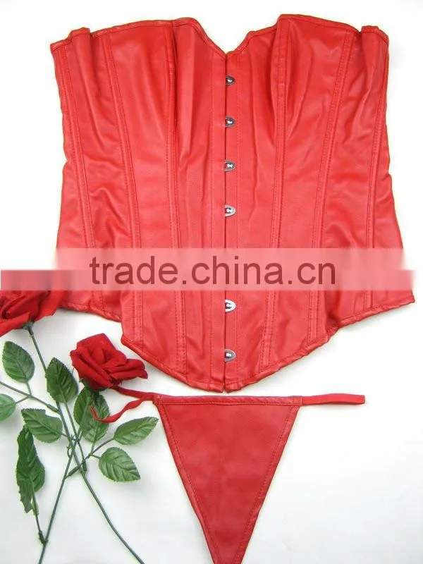 Wholesale adult sexy leather corset bustier