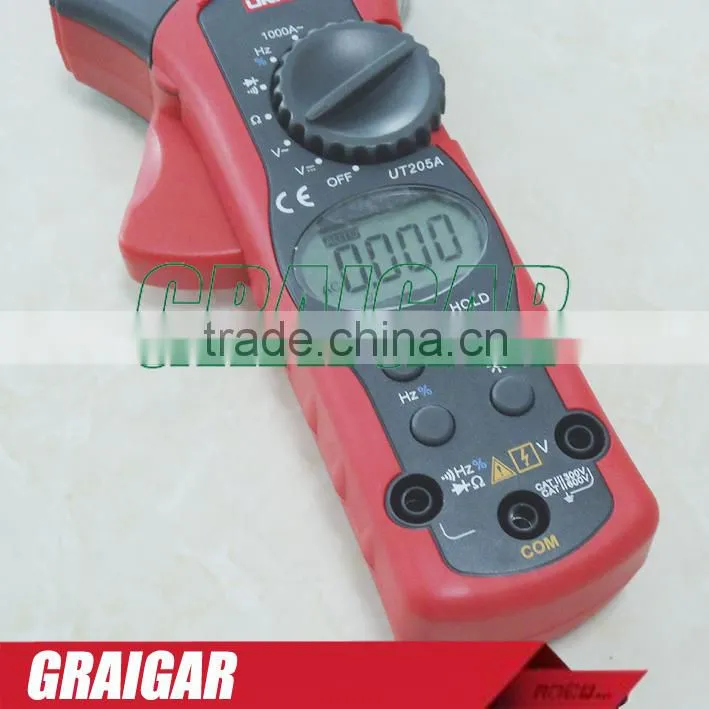 Professional UT205A LCD Digital 1000 Clamp Multimeters DC AC Volt Ampere Ohm Hz Auto Range Tester Meters