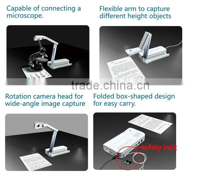 School supplies auto focus 5 mega pixels portable document camera with VGA port