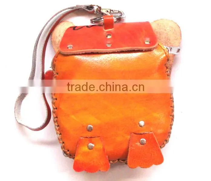 Wholesale High quality Pure hand-made genuine leathter animal coin purse