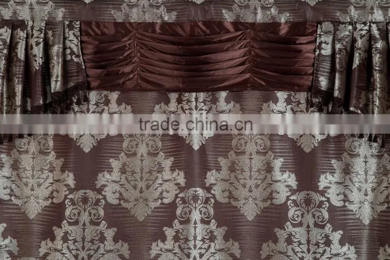 2 layers bedroom curtain Fringe Jacquard Curtain In Luxury Valance With Back