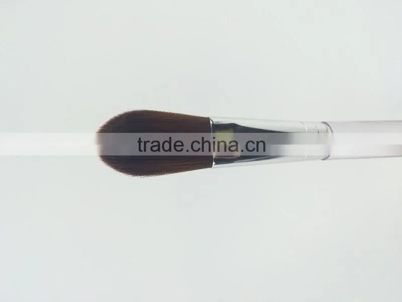 FREE samples! No one refuse synthetic hair transparent plastic handle powder brush