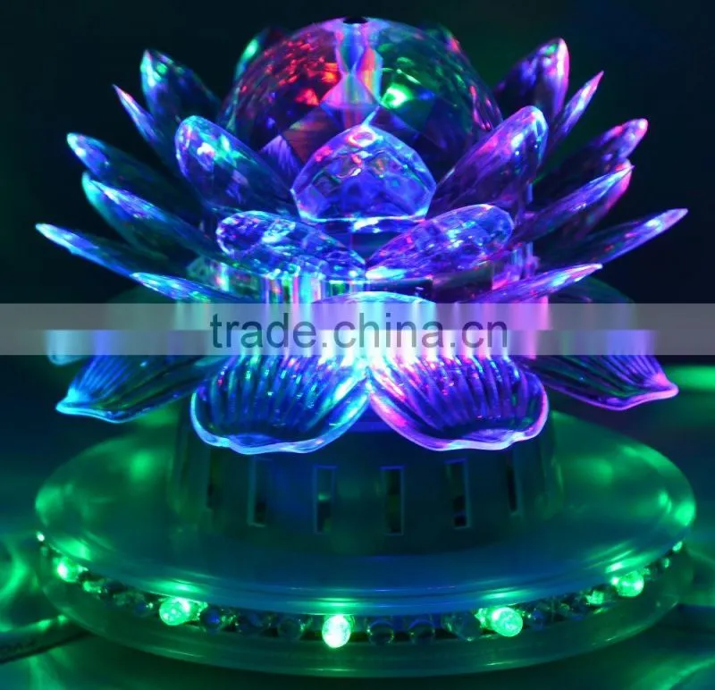 New style High Quality LED Lotus Full Color revolving Lamp LED Crystal Rotating RGB Sunflower Stage Effect Lighting