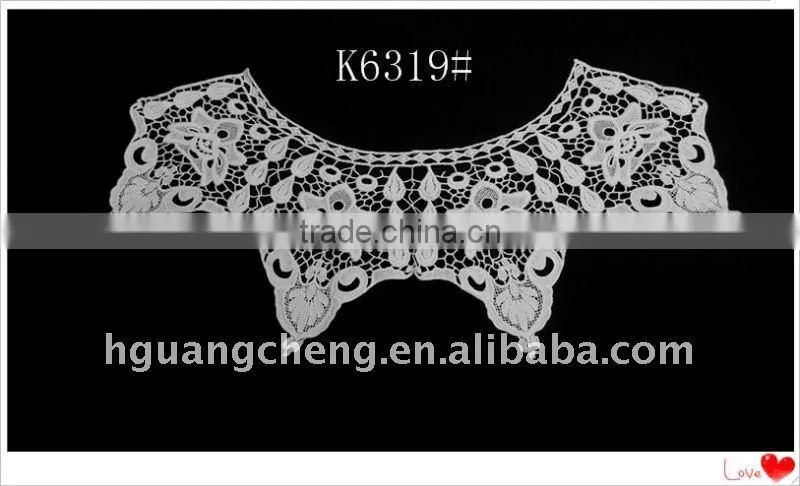 machine knited crochet cotton lace collars, women dress/ blouse neck collars factory
