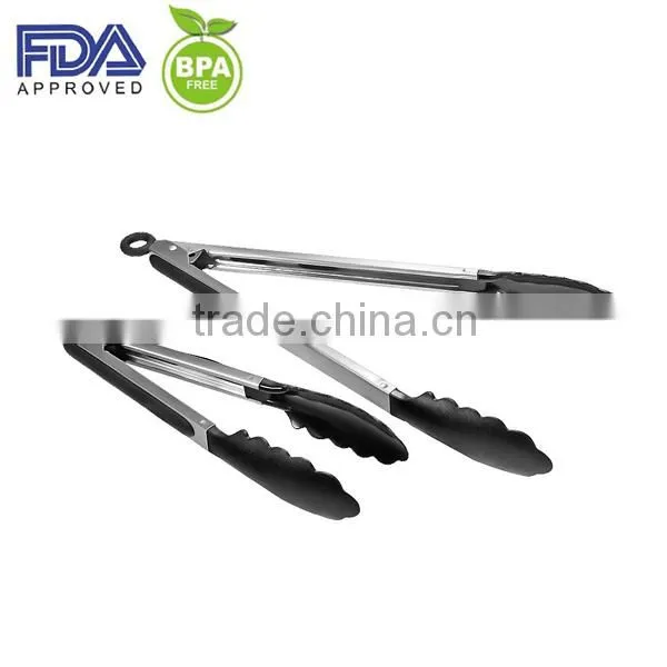 Good grip silicone oven tongs/ice tongs/food tongs