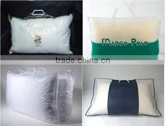 custom printed pvc clear pillow plastic bag with zipper guangzhou manufacturer