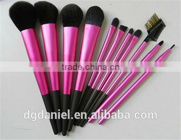 Best professional 11pcs blue long ferrule makeup brush set cosmetic brushes set dongguan synthetic makeup brushes