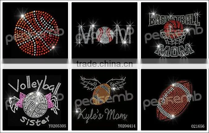 Beautiful peace love soccer rhinestone heat transfers