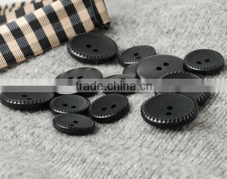 24L&32L 4 Holes Fancy Natural Black Corozo Nut Suit Buttons with Logo Engraved on