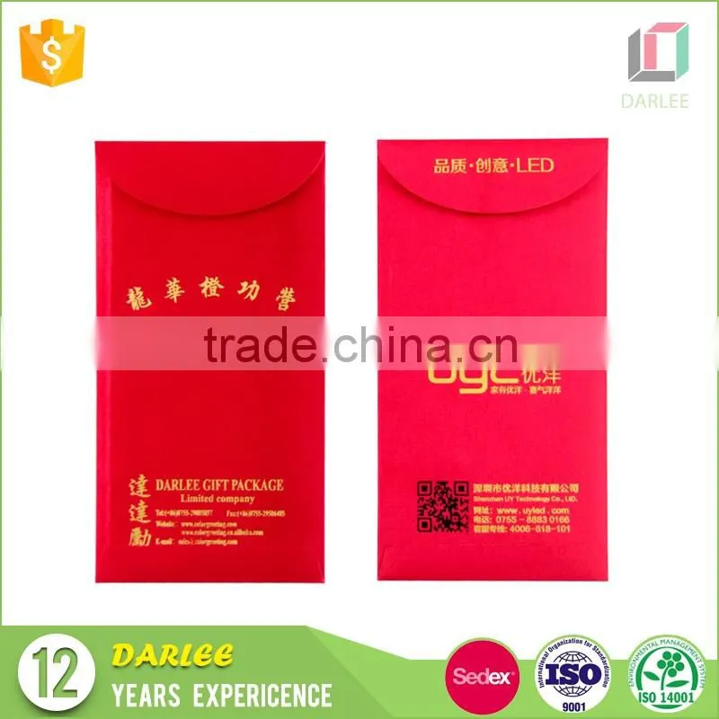 Custom printed chinese new year hot foil stamping embossing red pocket