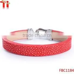new products 2016 genuine blue stingray fish leather bracelet gold arrow flower charm silver stainelsee steelbulk buy from china