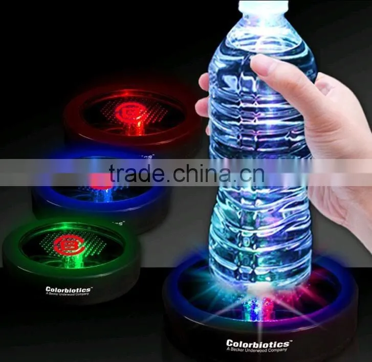 Customized Round Glass Coaster LED Light Plastic Beer Glass Coaster
