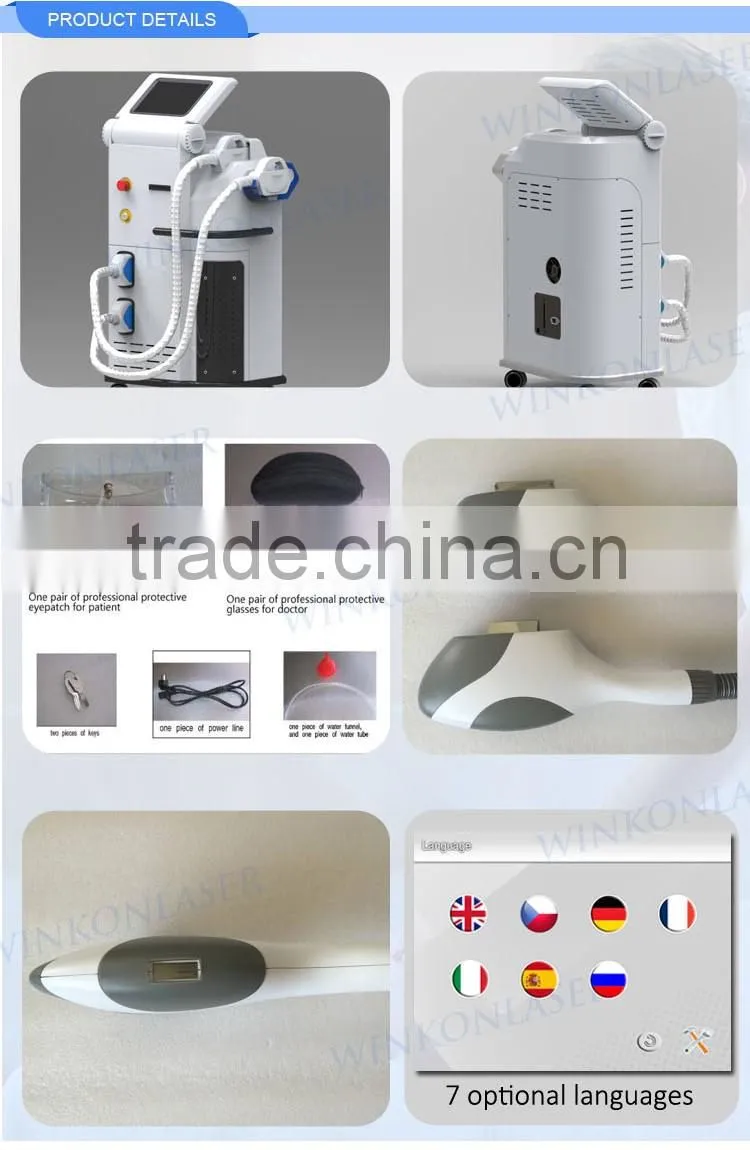 Most popular beauty equipment new style 1-50J/cm2 ipl shr hair removal machine
