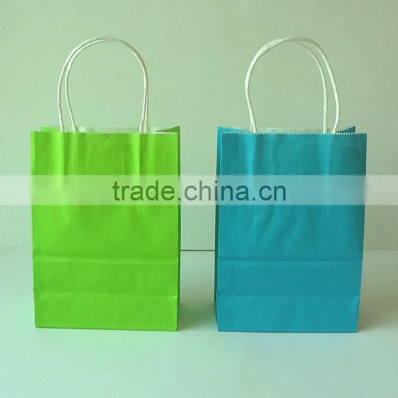 stand up kraft folding paper shopping bag for garment or gift