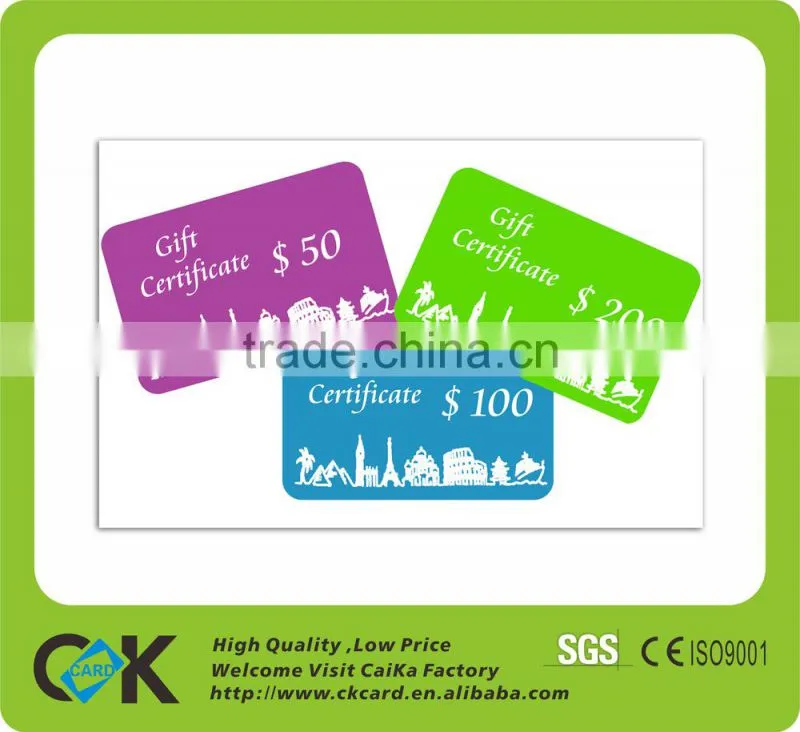 discount coupons! cheap gift card printing with low price from gold supplier