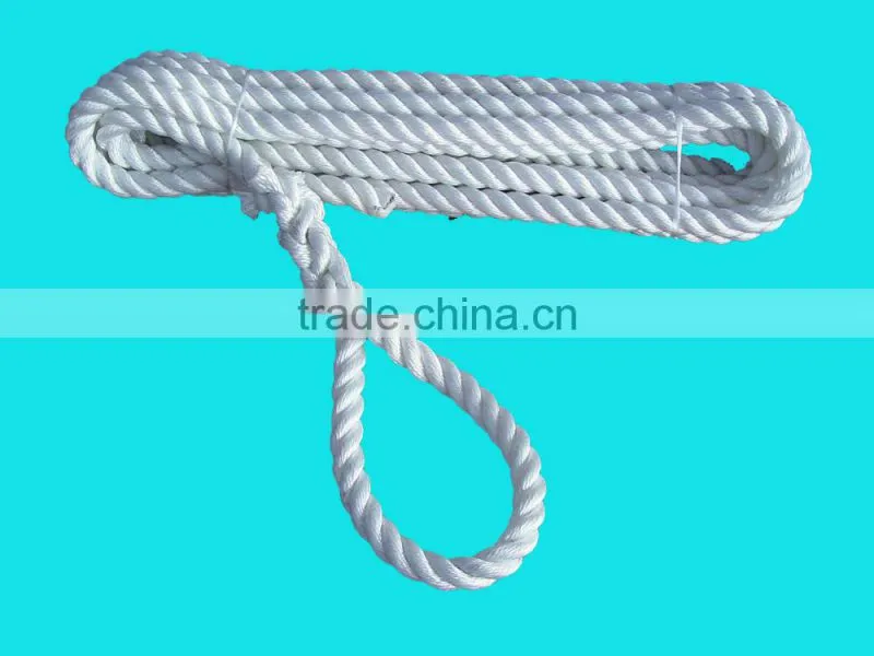 3 strands twisted polyester rope with eye splice