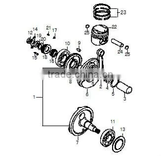 Loncin gn300 engine parts gn300 crankshaft and connecting rod comp