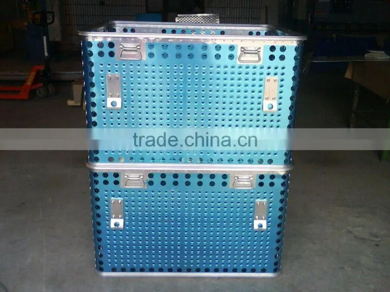 OEM Aluminum turnover container with casters, cargo tansfer container