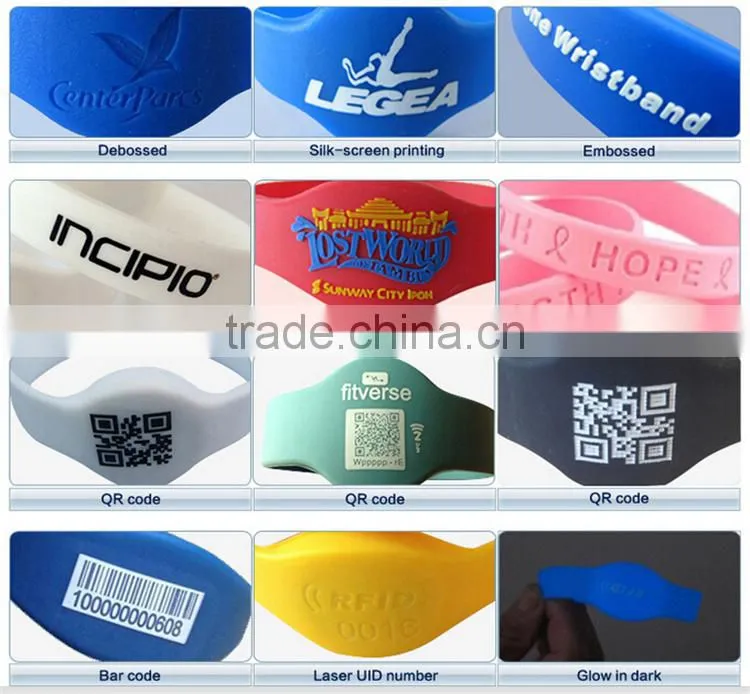 2017 new wristbands silicone UHF+HF dual frequency rfid silicone wristband