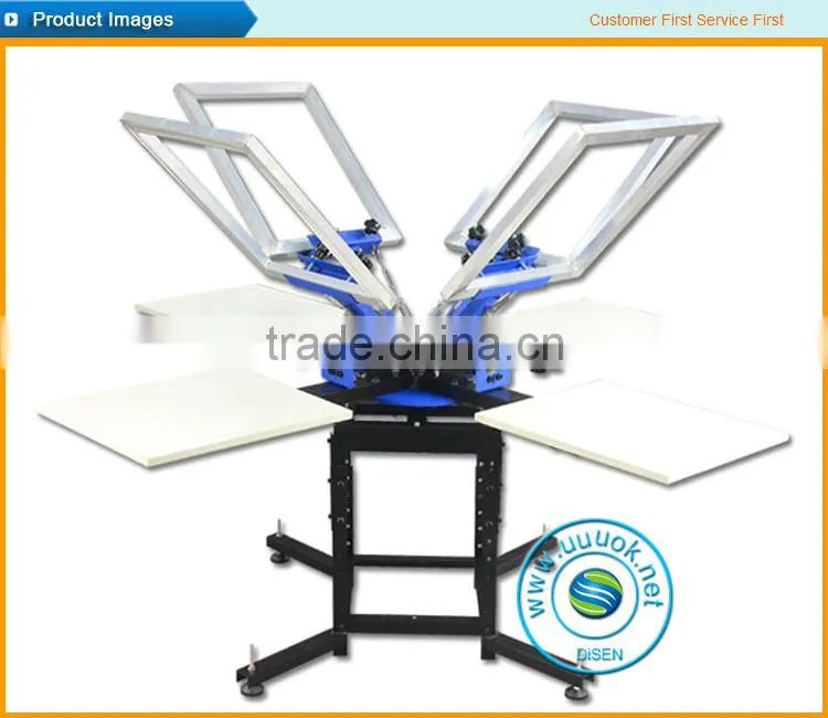 4 color 4 station t-shirt screen printing machine