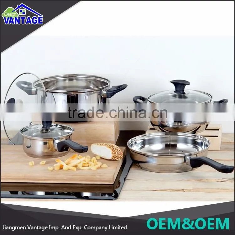 Modern kitchen eco-friendly Accessories stainless steel indian pot pan sets steel cookware