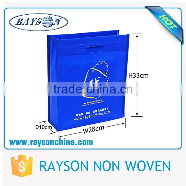 Thermocompression Printing Plain Top Handle Non Woven D Die Cut Bag