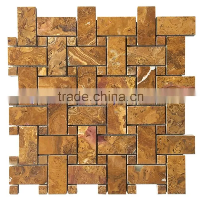 EXPORT QUALITY New selling attractive style BROWN GOLDEN ONYX MOSAIC TILES COLLECTIONS