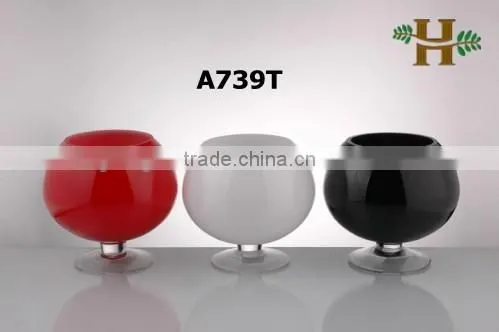 Bucket shaped colored useful goblet, handmade martini delicate glassware for hotel
