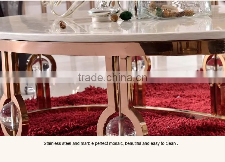 C366-1 stainless steel marble coffee table