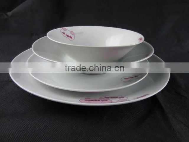16 pcs dinnerware set with pig pattern decal