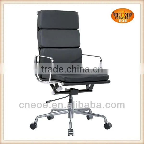 Aluminum frame soft pad leather office chair