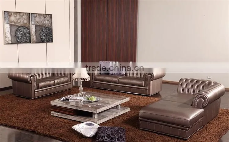 luxrury home used geniune leather living room sofa
